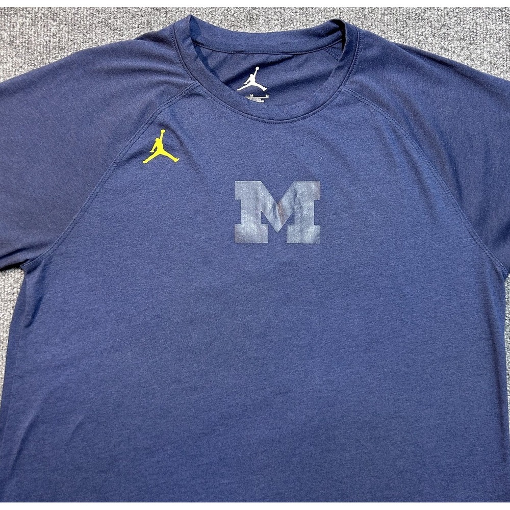 Jordan Michigan Wolverines Dri-Fit Shirt Blue Medium NCAA Fan Apparel